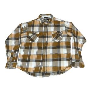 Vintage 90s UAE Billabong Flannel Long Sleeve Shirt Mens LARGE Pearl Snap Button